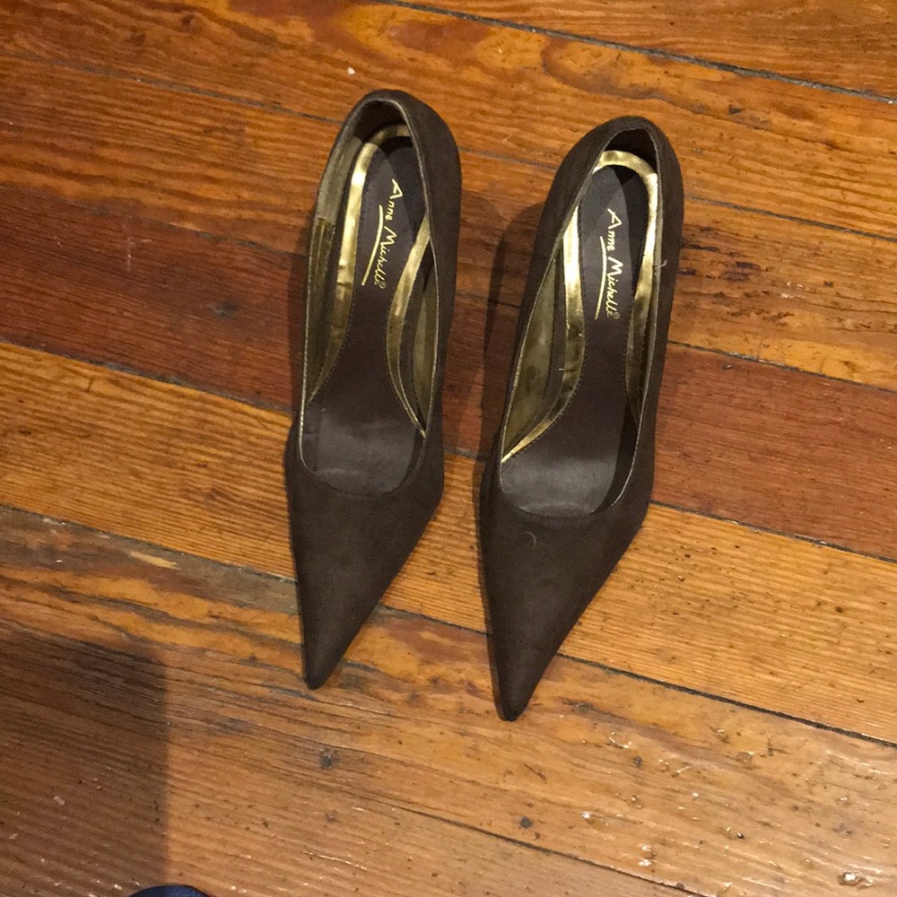 Suede high heel shoes